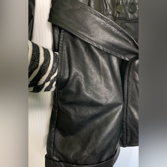 Avec Les Filles - Romper Black Faux Leather With Belt - Small - Picture 6 of 12